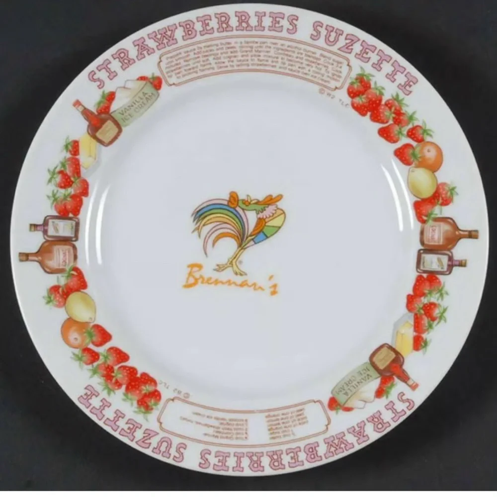 Ljungberg Brennan's Restaurant New Orleans Dessert Recipe Plates Set of 4 Rare! - Picture 3 of 7